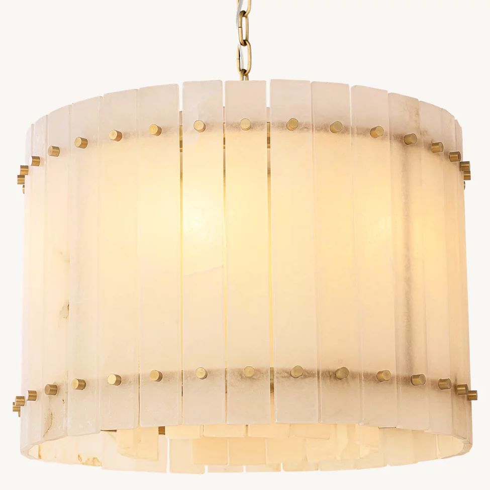 San Marco Vintage Alabaster Round Chandelier 22"