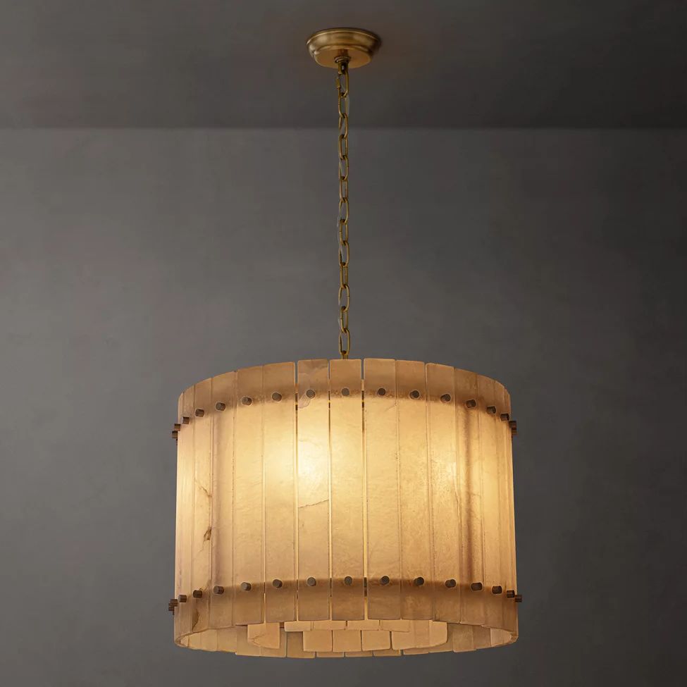 San Marco Vintage Alabaster Round Chandelier 22"