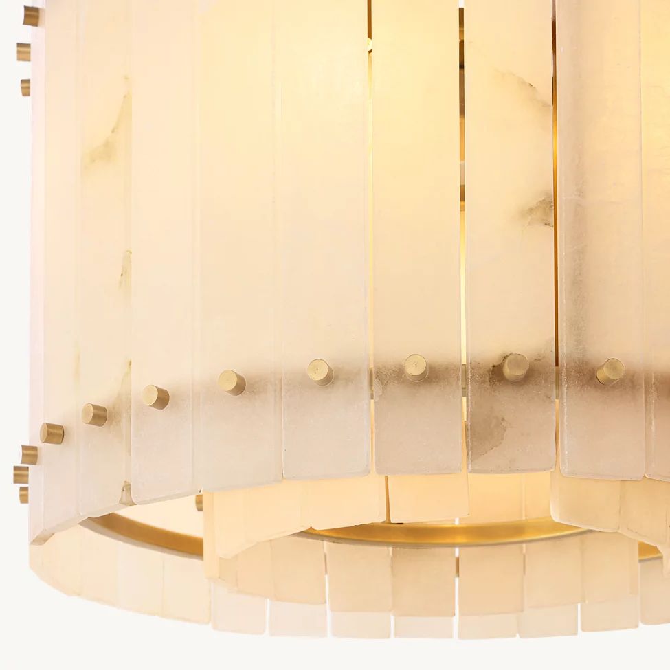 San Marco Vintage Alabaster Round Chandelier 22"