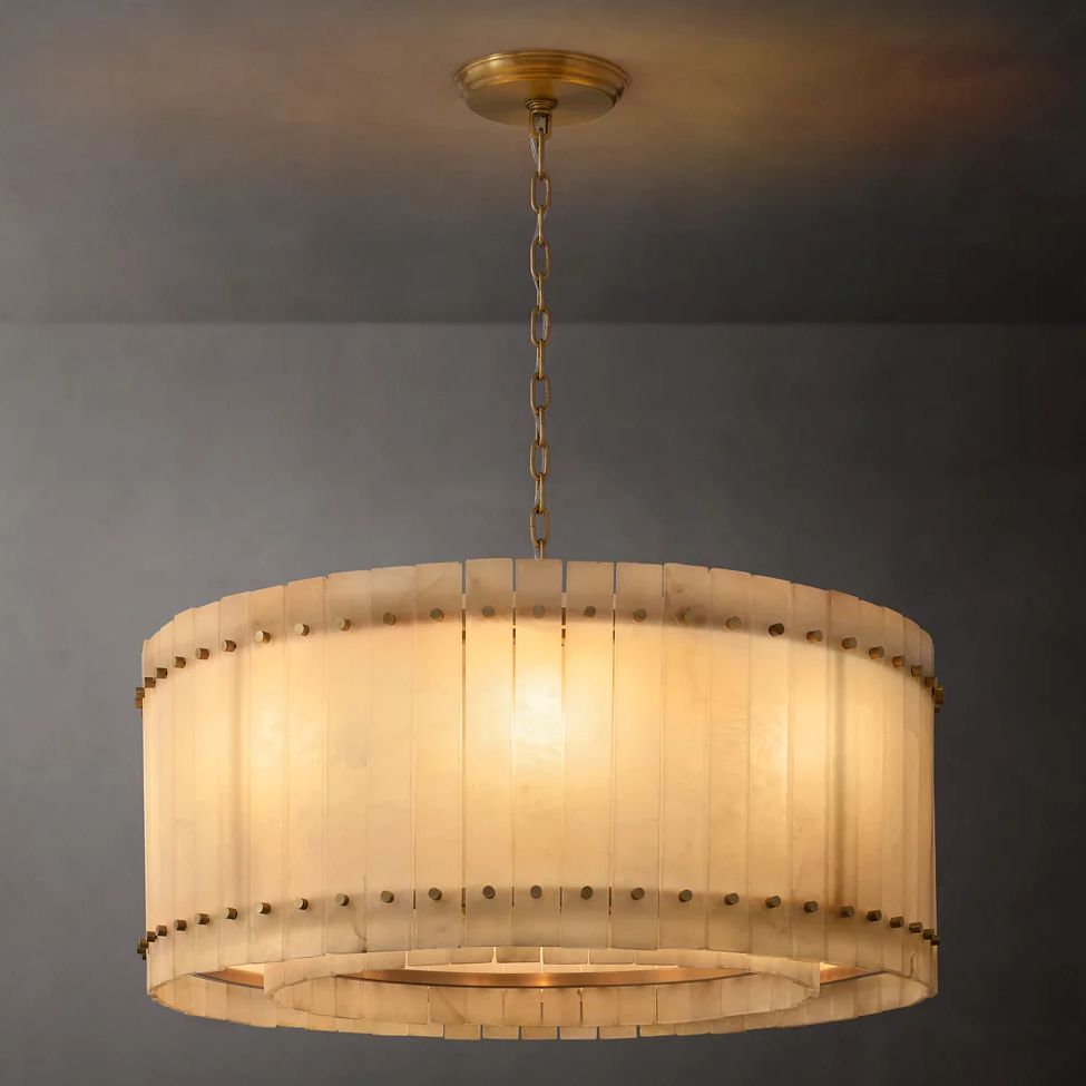 San Marco Vintage Alabaster Round Chandelier 37"