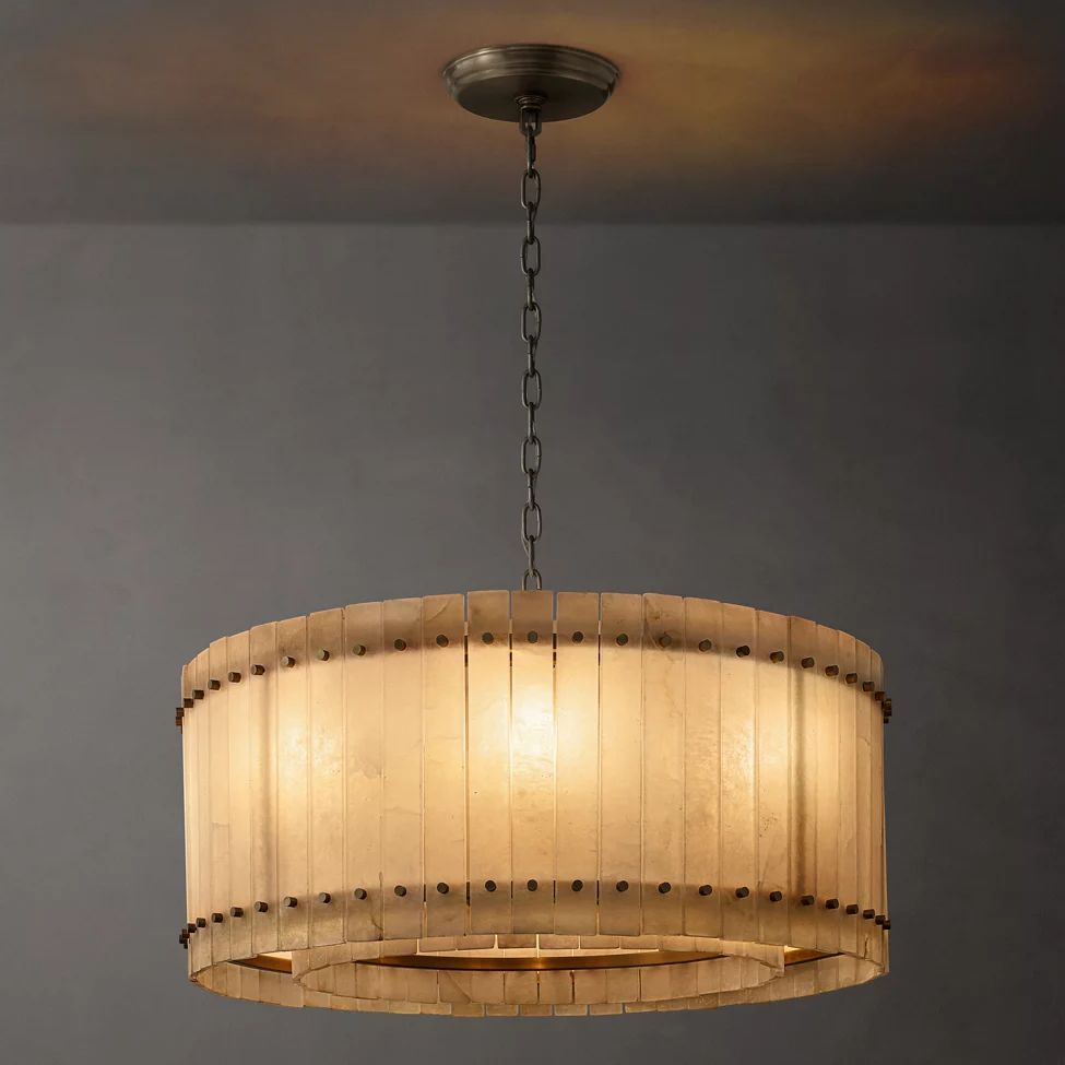 San Marco Vintage Alabaster Round Chandelier 37"