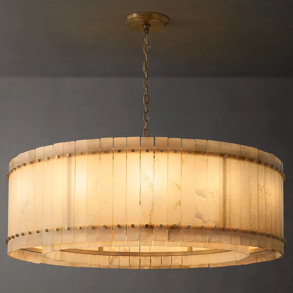 San Marco Vintage Alabaster Round Chandelier 48"