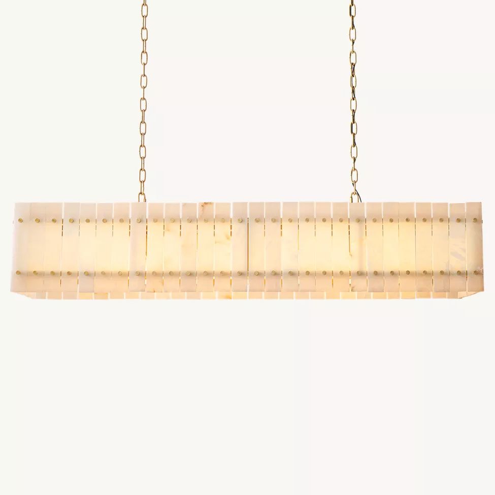 San Marco Vintage Alabaster Linear Chandelier 54"