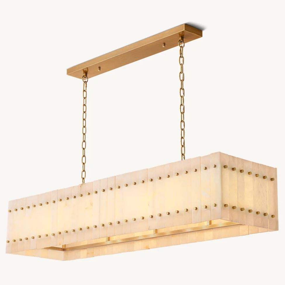 San Marco Vintage Alabaster Linear Chandelier 54"