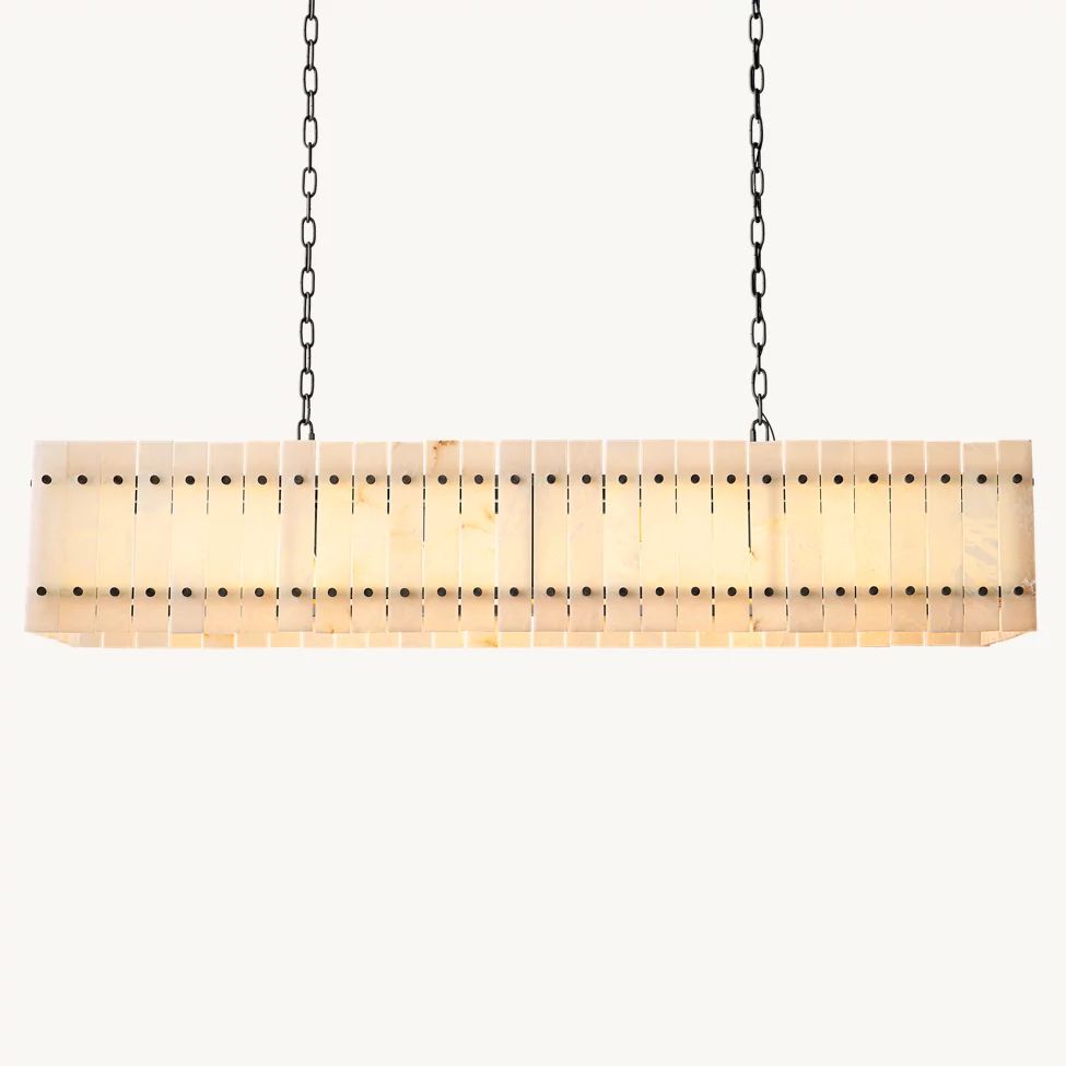 San Marco Vintage Alabaster Linear Chandelier 54"