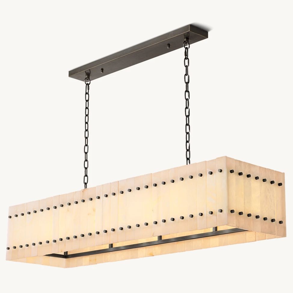San Marco Vintage Alabaster Linear Chandelier 54"