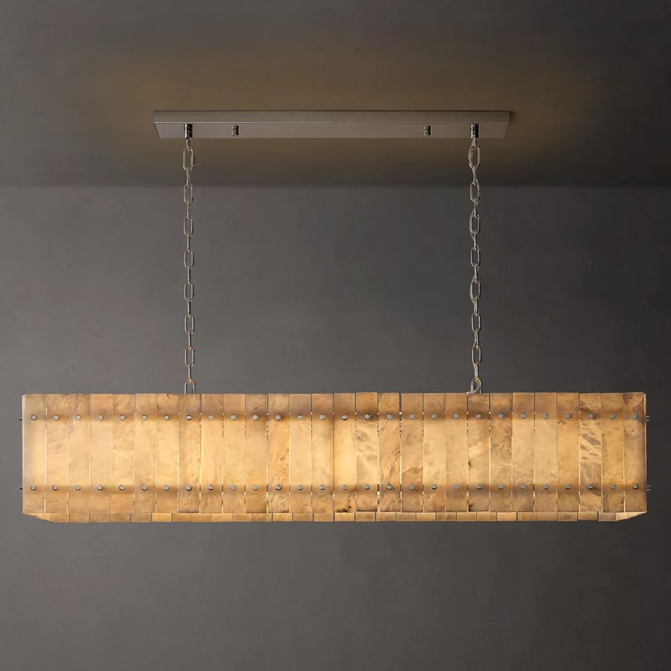 San Marco Vintage Alabaster Linear Chandelier 54"