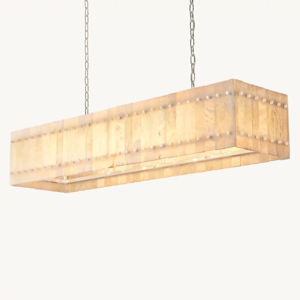 San Marco Vintage Alabaster Linear Chandelier 54"