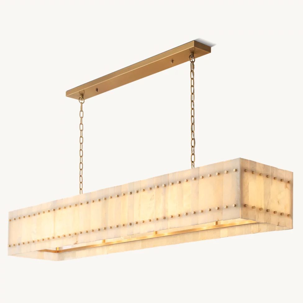 San Marco Vintage Alabaster Linear Chandelier 72"