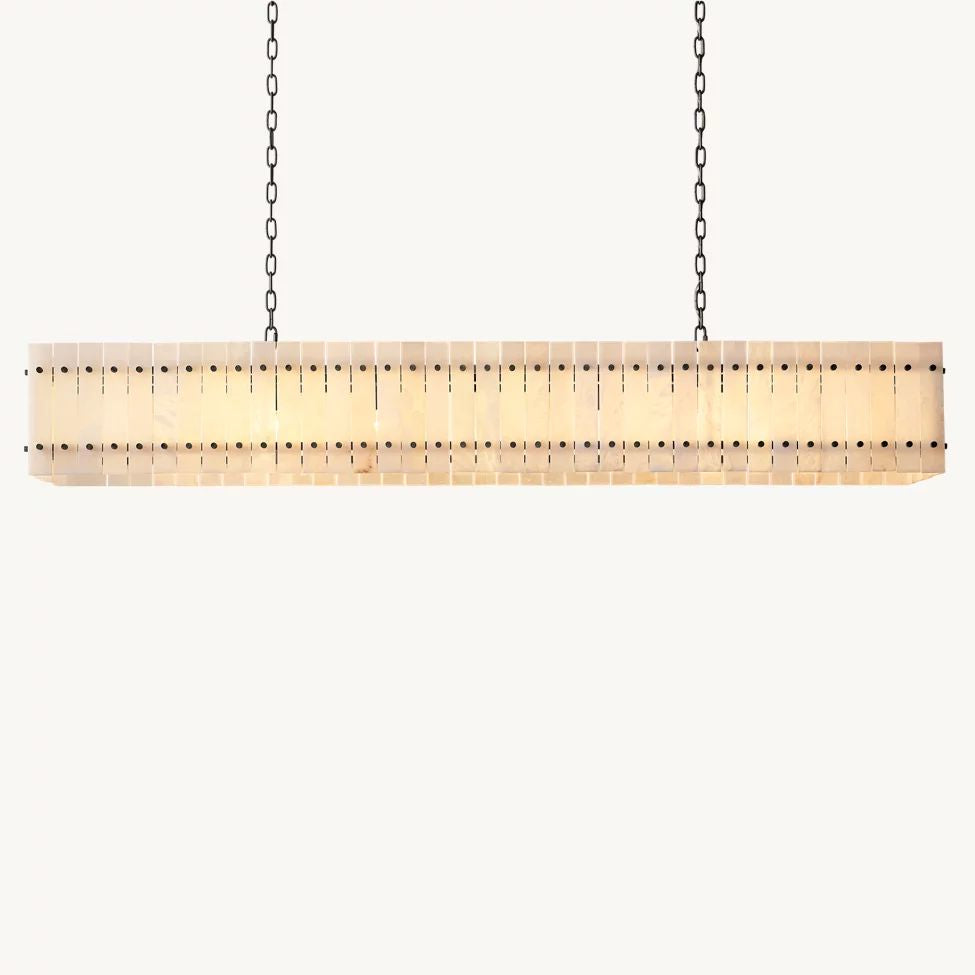 San Marco Vintage Alabaster Linear Chandelier 72"
