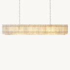 San Marco Vintage Alabaster Linear Chandelier 72"
