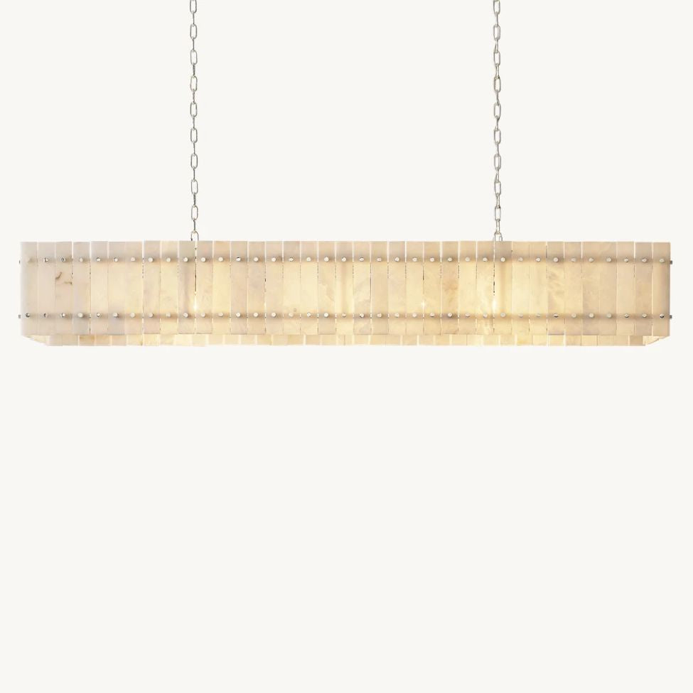 San Marco Vintage Alabaster Linear Chandelier 72"