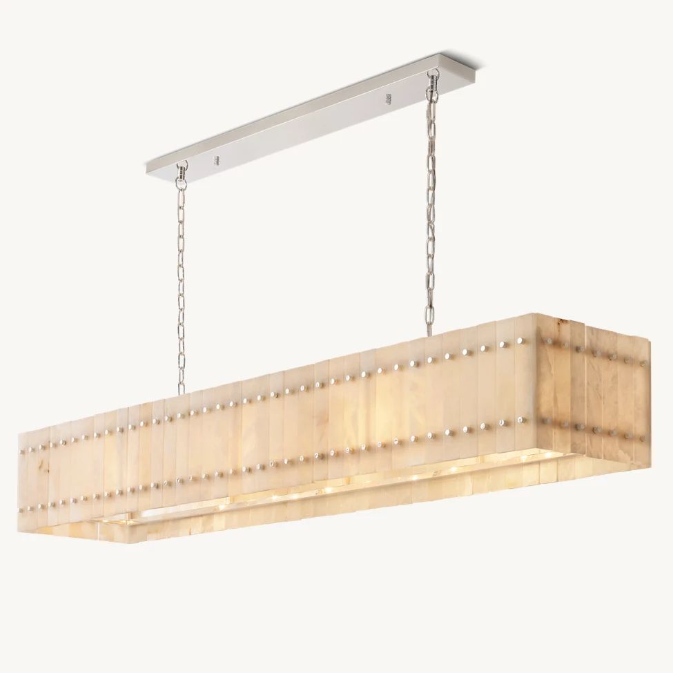 San Marco Vintage Alabaster Linear Chandelier 72"