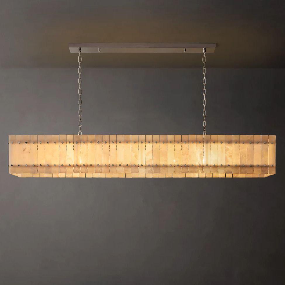 San Marco Vintage Alabaster Linear Chandelier 72"