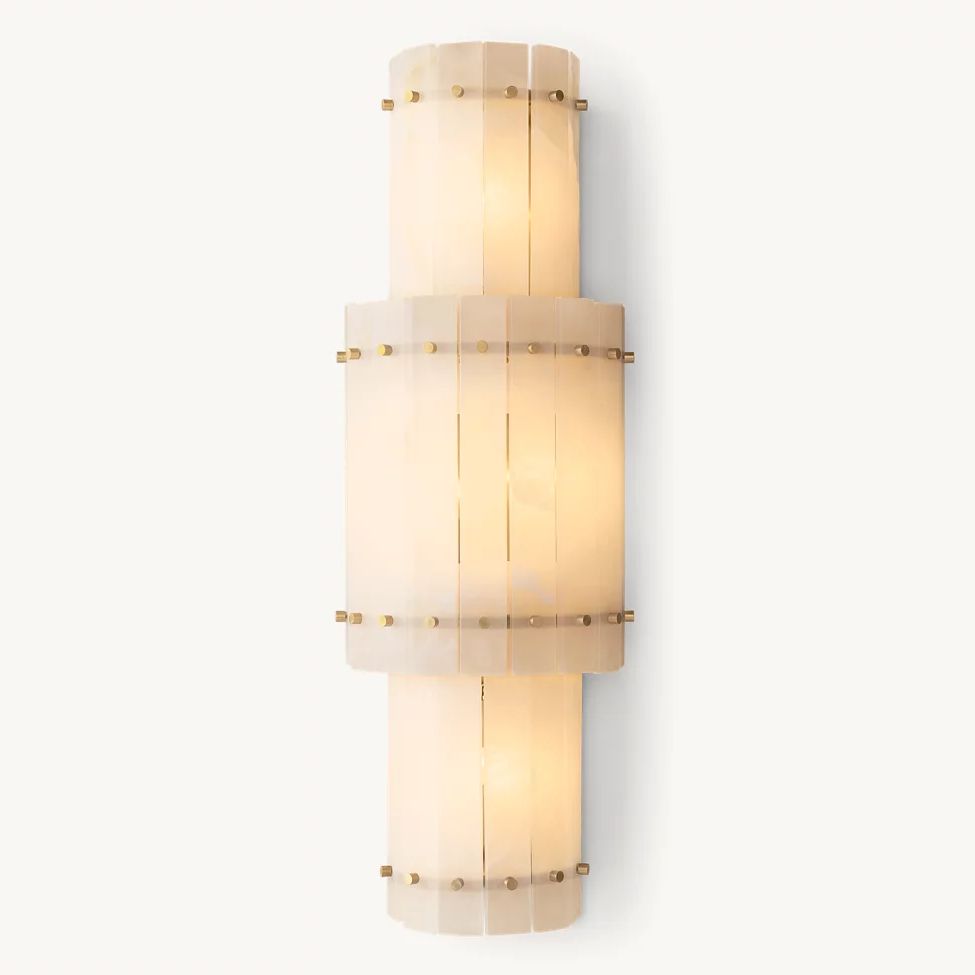 San Marco Vintage Alabaster Round Wall Sconce
