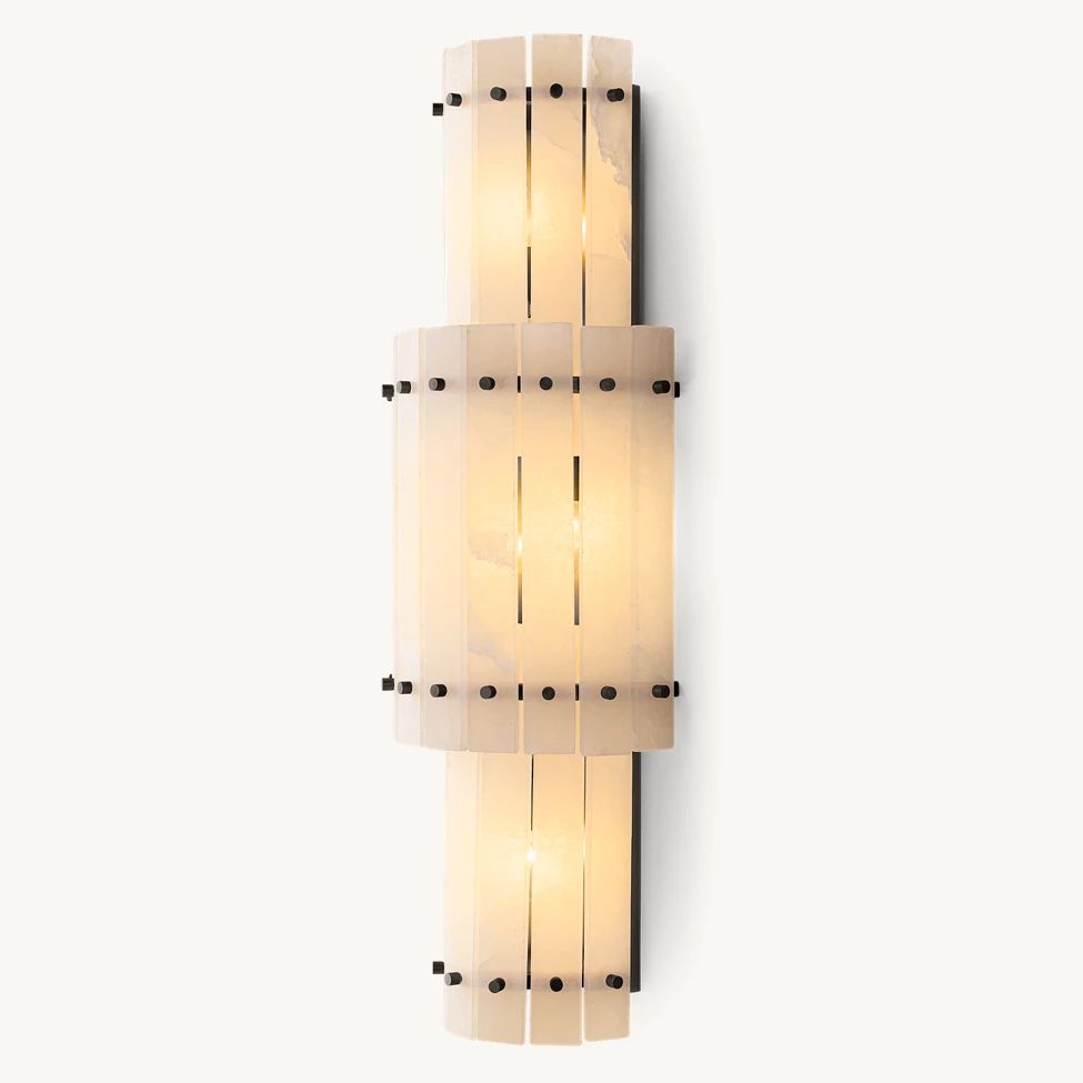 San Marco Vintage Alabaster Round Wall Sconce