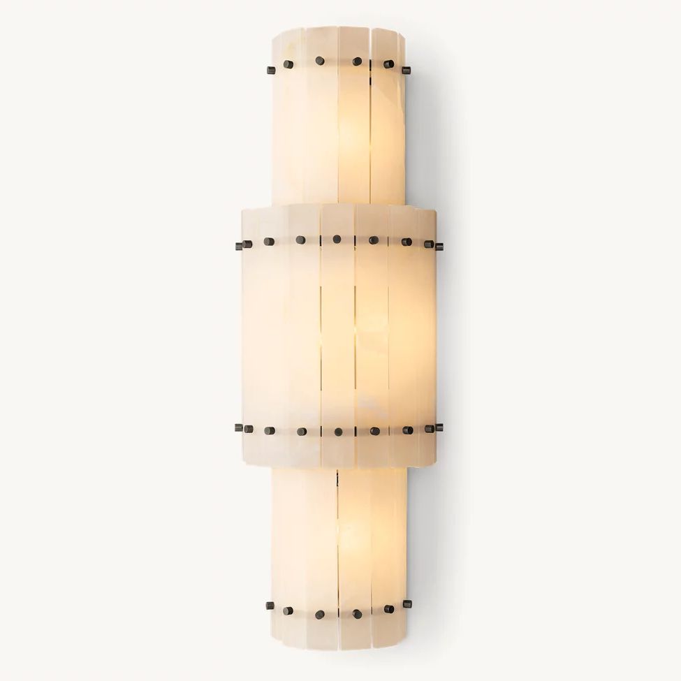 San Marco Vintage Alabaster Round Wall Sconce