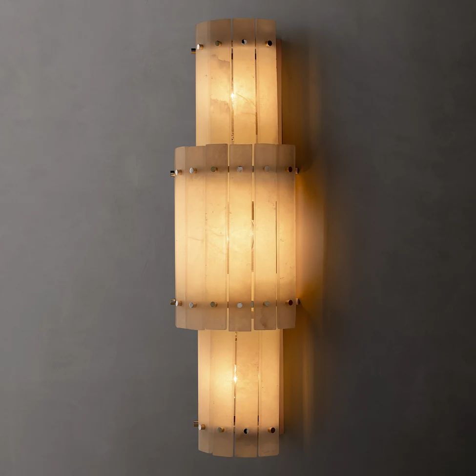 San Marco Vintage Alabaster Round Wall Sconce