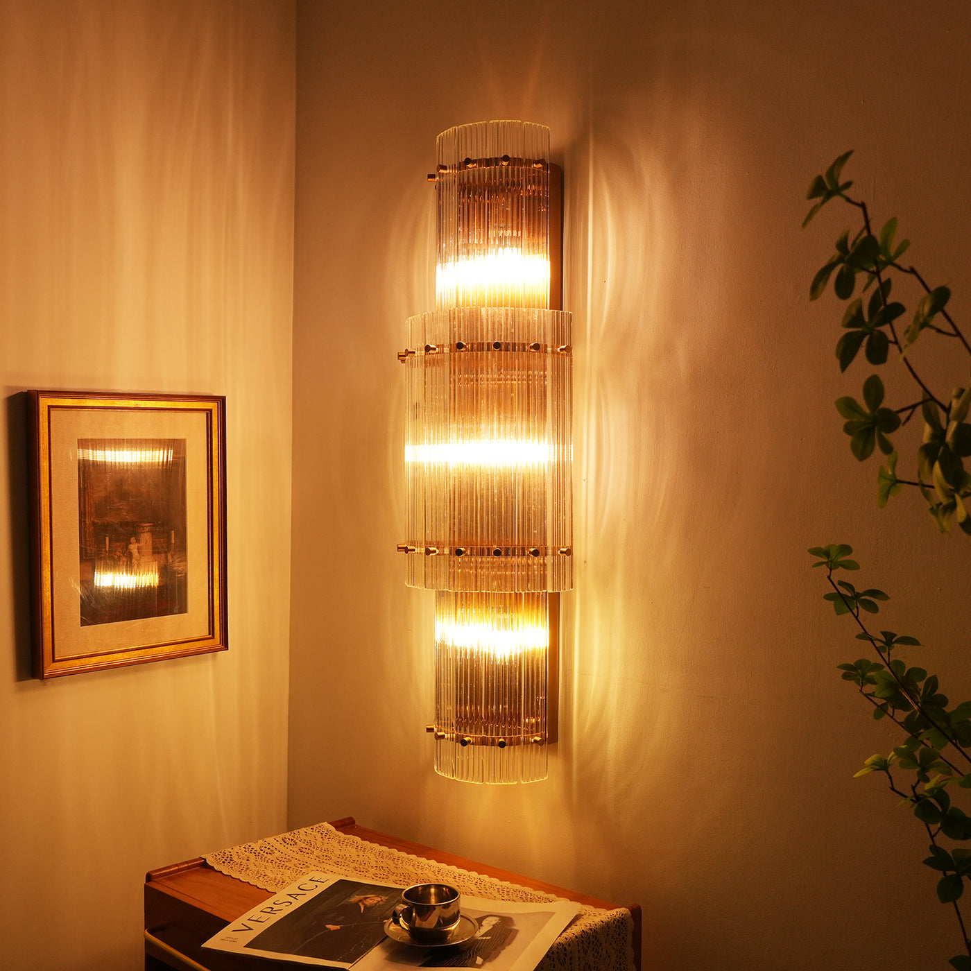 San Marco Vintage Glass Round Wall Sconce