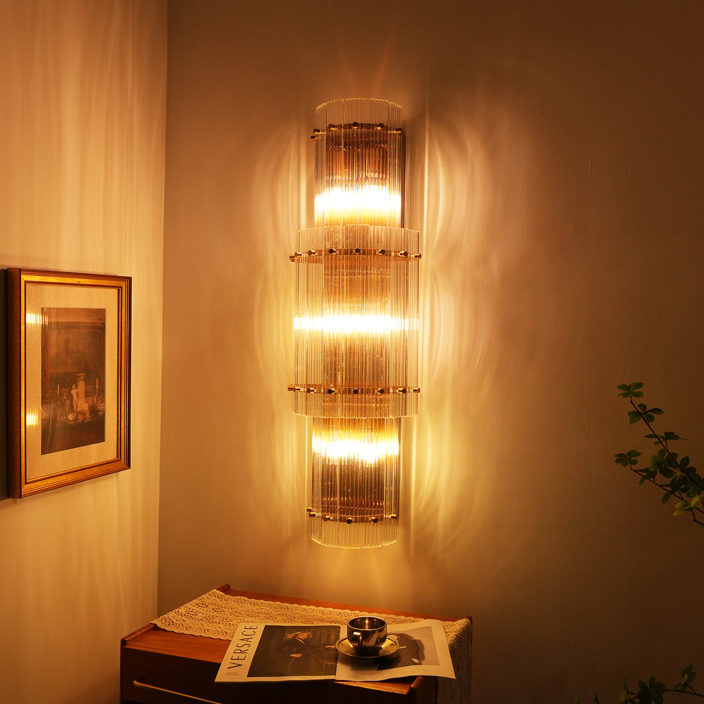 San Marco Vintage Glass Round Wall Sconce