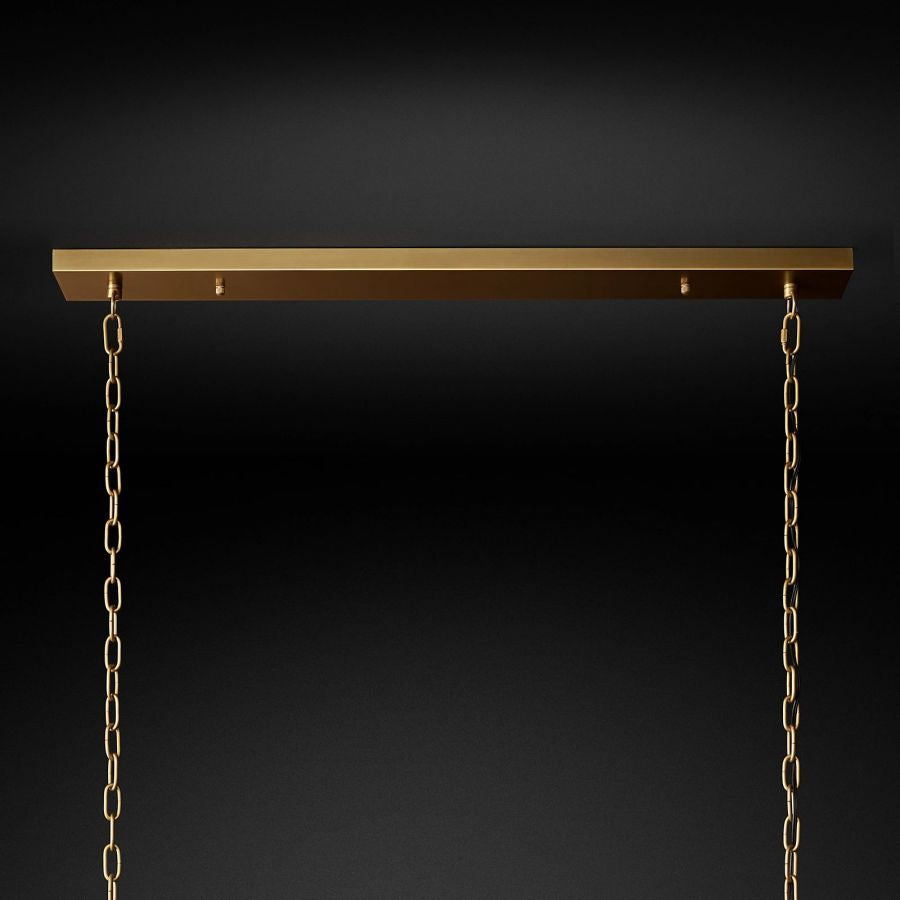 San Marco Vintage Glass Rectangle Chandelier 72"