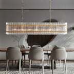 San Marco Vintage Glass Rectangle Chandelier 54"