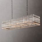 San Marco Vintage Glass Rectangle Chandelier 54"