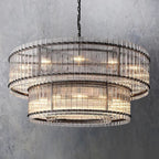 San Marco Vintage Glass Two-Tier Round Chandelier 60"