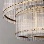 San Marco Vintage Glass Two-Tier Round Chandelier 60"