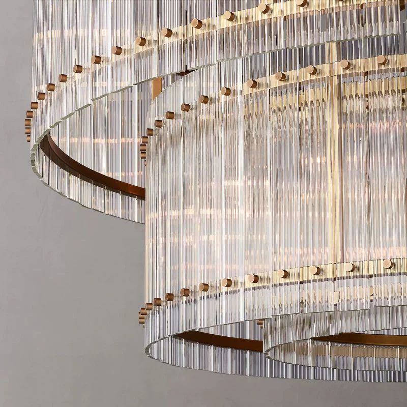 San Marco Vintage Glass Two-Tier Round Chandelier 60"