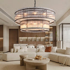 San Marco Vintage Glass Two-Tier Round Chandelier 60"