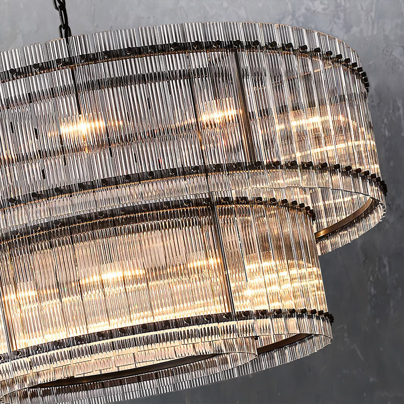 San Marco Vintage Glass Two-Tier Round Chandelier 48"