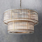 San Marco Vintage Glass Two-Tier Round Chandelier 48"