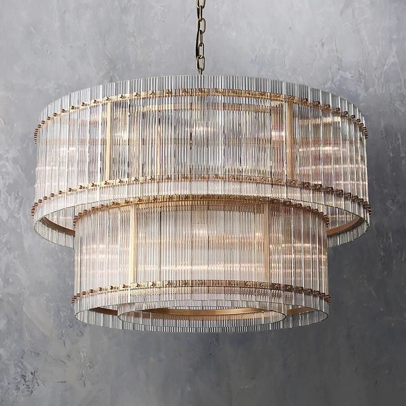 San Marco Vintage Glass Two-Tier Round Chandelier 48"