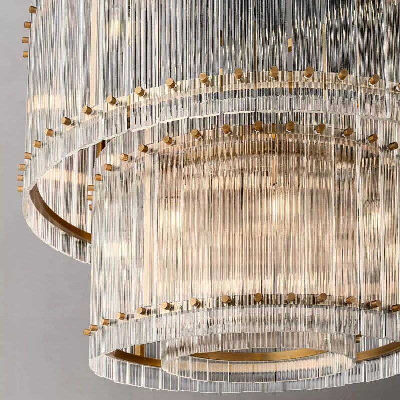 San Marco Vintage Glass Two-Tier Round Chandelier 37"