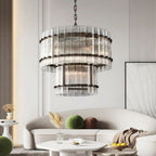 San Marco Vintage Glass Two-Tier Round Chandelier 22"
