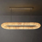 Rivage Lisse Veined Alabaster Oval Chandelier 57"