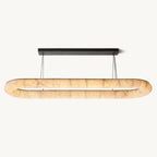 Rivage Lisse Veined Alabaster Oval Chandelier 74"