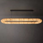 Rivage Lisse Veined Alabaster Oval Chandelier 74"