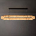 Rivage Lisse Veined Alabaster Oval Chandelier 74"
