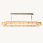Rivage Lisse Veined Alabaster Oval Chandelier 74"