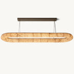 Rivage Lisse Veined Alabaster Oval Chandelier 74"
