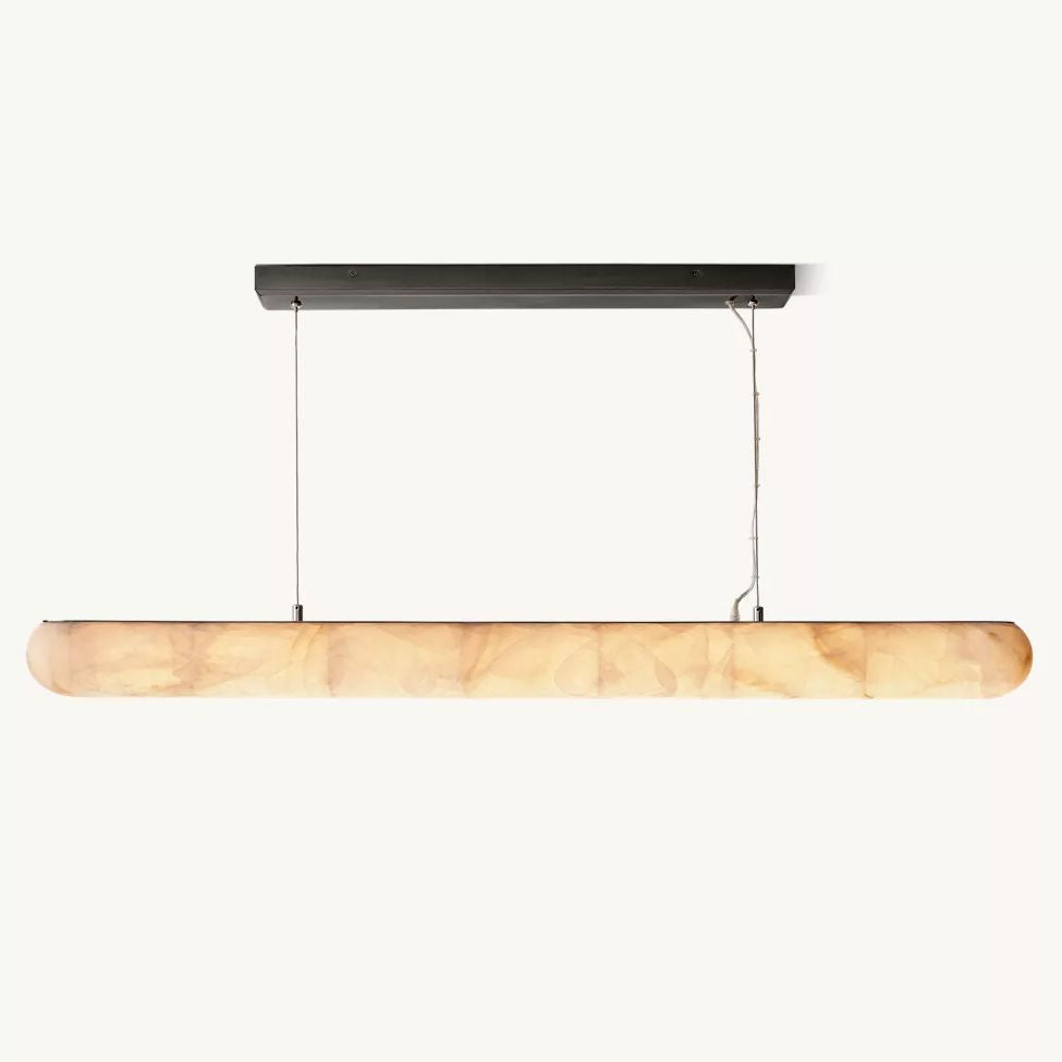 Rivage Lisse Veined Alabaster Linear Chandelier 60"
