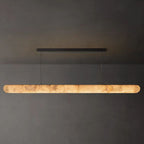 Rivage Lisse Veined Alabaster Linear Chandelier 80"