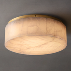 Rivage Veined Alabaster Round Flush Mount