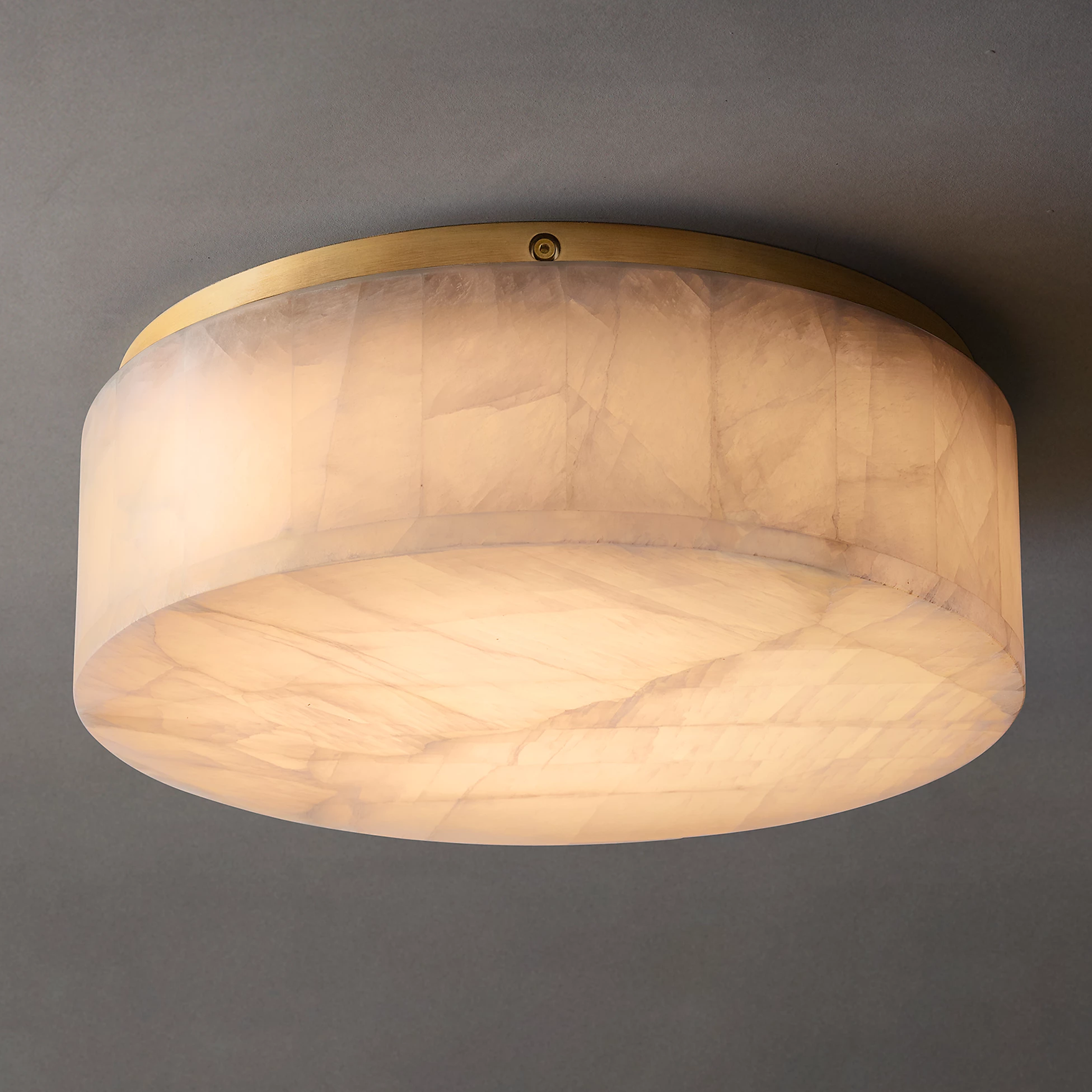 Rivage Veined Alabaster Round Flush Mount