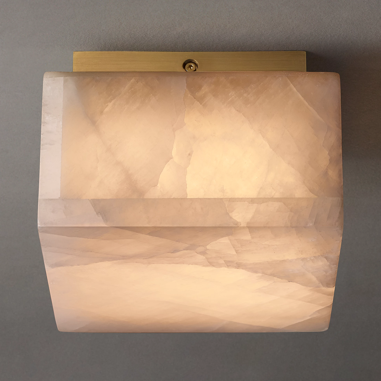 Rivage Veined Alabaster Square Flush Mount
