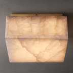 Rivage Veined Alabaster Square Flush Mount