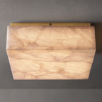 Rivage Veined Alabaster Square Flush Mount
