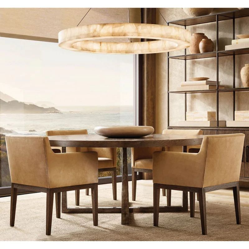 Rivage Veined Alabaster Round Chandelier 31"